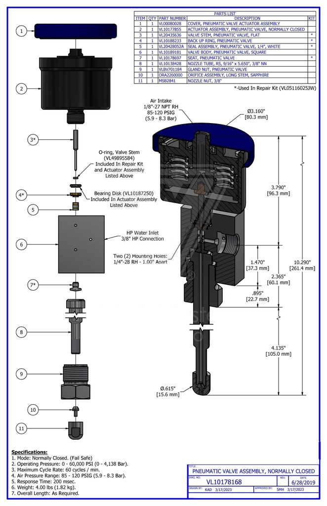 Complete Cutting Head  Water-Only