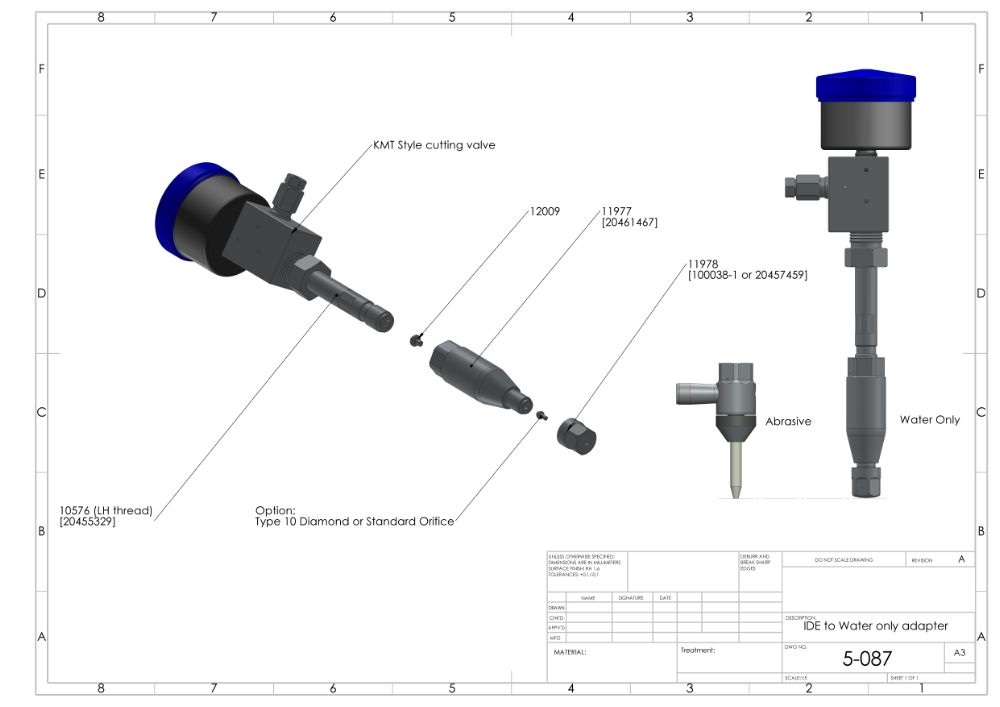 Nozzle Body Adapter  IDE TO WATER