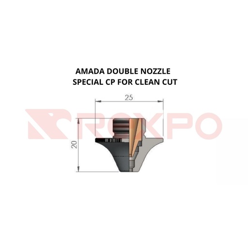 [103012K] Amada double nozzle Ø D2,5CC special for clean cut
